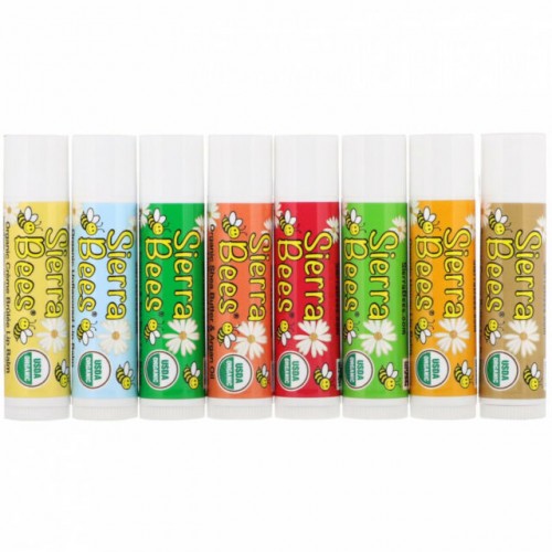 Sierra Bees Organic Lip Balms Combo 8 Pack